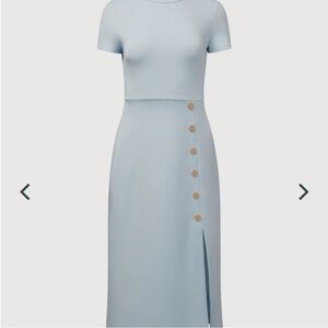 Rachel Parcell Light Blue Midi Dress with Button Detail